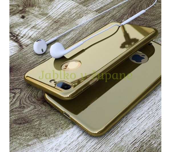 360° kryt zrkadlový iPhone 7 Plus/8 Plus - zlatý